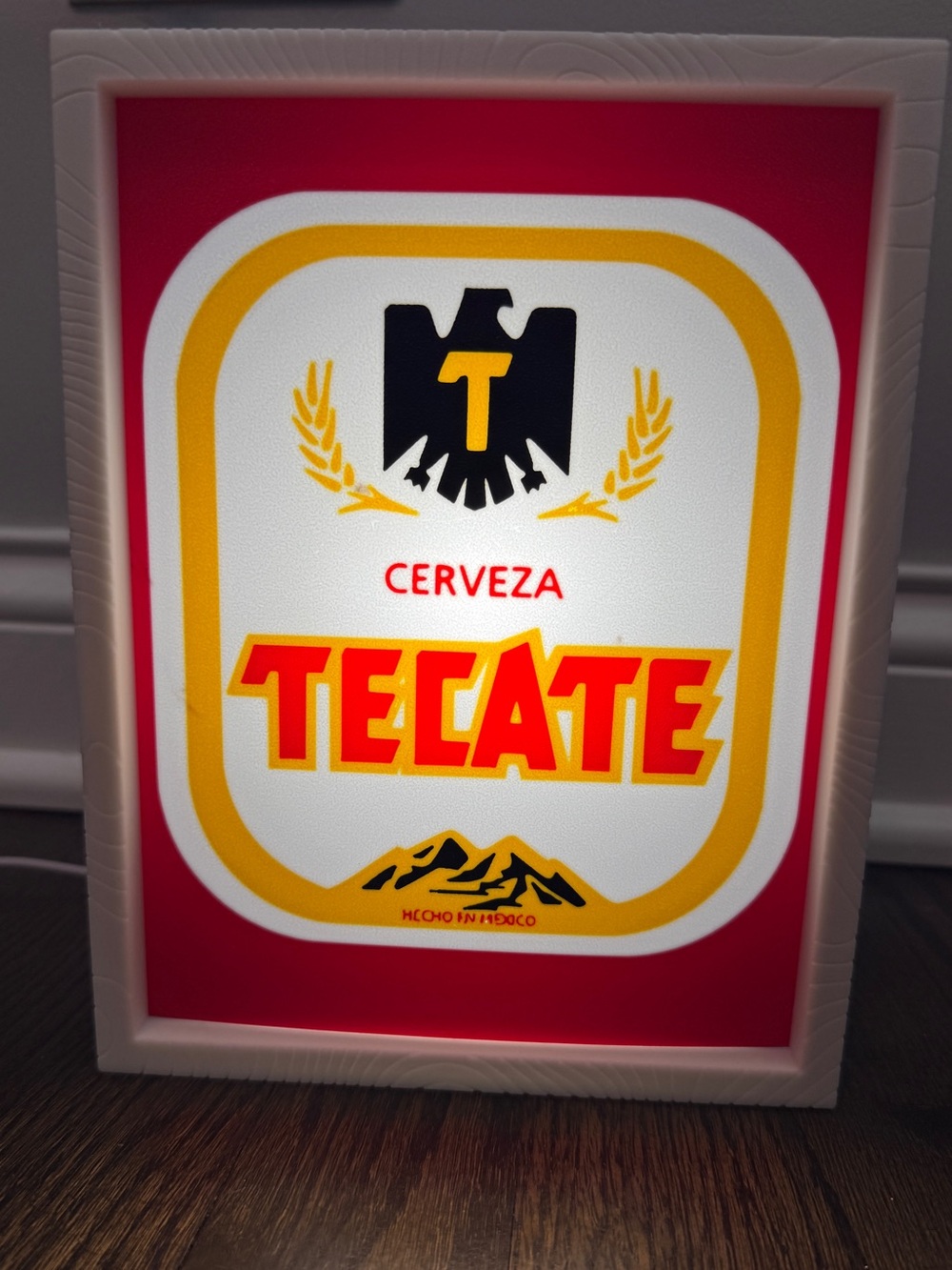 TECATE • Interchangeable Front Plate Lightbox • 3D Printed Mount or Display